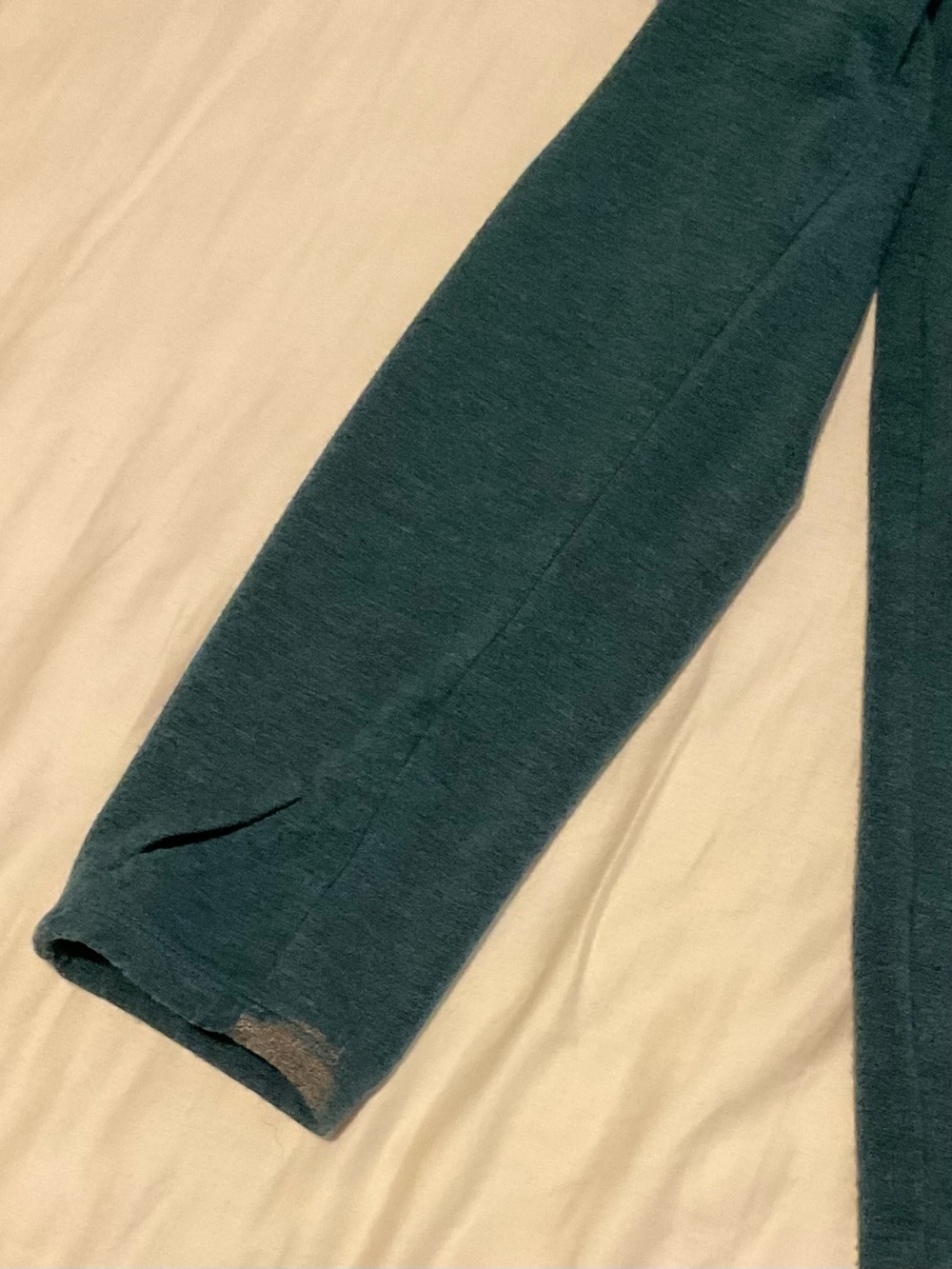 Cuddl Duds ULTRACOZY Teal Drawstring Cowl Neck Pullover - Picture 4 of 4